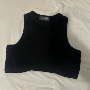 White Fox Razor Back Crop Top